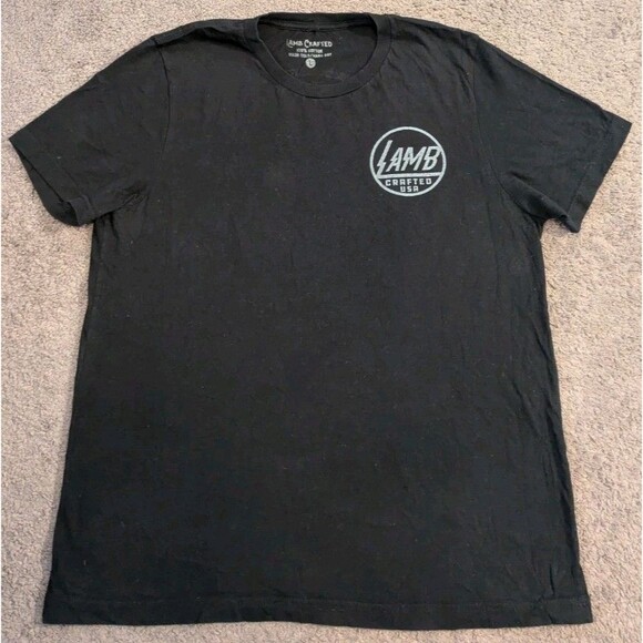 Lamb Crafted USA Voltage Electric 100% Cotton Black T-Shirt Men's Large - Picture 2 of 6